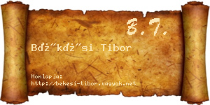 Békési Tibor névjegykártya