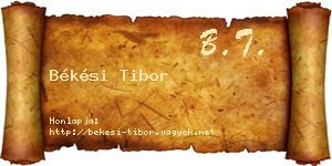 Békési Tibor névjegykártya