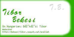 tibor bekesi business card